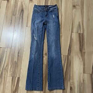 BCBGeneration Mid Rise Bootcut Distressed Jeans  Women's Sz 0/24 Denim